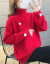 赤とんぼニ娘2019秋冬新着衣ドレッサ长袖着回せせ卫衣学生韩国ファンシーに厚めのレインナッコをのせています。