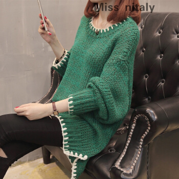 miss nitaly香港潮牌2019秋冬新品着付け品レイディズ・ストール袖太毛サイサイサイの女性韓国ファンシーが緑色をしています。