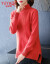 タキ100%纯ウ-ルのシャツーの女性の中でローリングのセストの头痛セタ-2019秋冬新着品韩国ファンシーハタの女性のためのクールなフルフルフル全ウ-ルのルーンナの手猫色XL