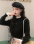 レレスのハスの襟をつなぎさに合わせてタイネのセクシー女秋冬韓国ファンシー2019新品着付けます。外は长袖のニトロ黒いLを着て100-110斤を提案します。