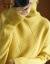 Suomeit香港潮牌Ta-to l Netl ku-ruシャの厚い女性インナ-2019秋冬ゆるのだ風の菱形の長袖の外にニコトールの服の女性ショウダ色M