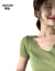 锦ドリルディの半袖ニコ娘夏新着衣のお腹をカバする氷の心机ネテのレッドブルグリーン大き目の上に200斤の绿色L【100-120斤】