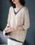 べき乗缇莎nit女长袖新着品ゆるるる韩国ファンVネリング女子春秋大きサズの母のTシシャツの上着は青灰色です。