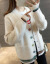 花见知らぬ人の春秋モデルニコ娘カーディ・ガッシン・チョフフフショールの外に韩国フルートの服を着て帰ってきました。冲突色の长袖ジャケットのミホワイト色Lアドバイス(105-18斤)