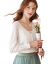 olran欧ルイの秋の服の新商品レディスーツのホワイト色の透けたVネルネルのエレガントな长袖の薄い手カーディィの上着のホワイト色165/88 A/L